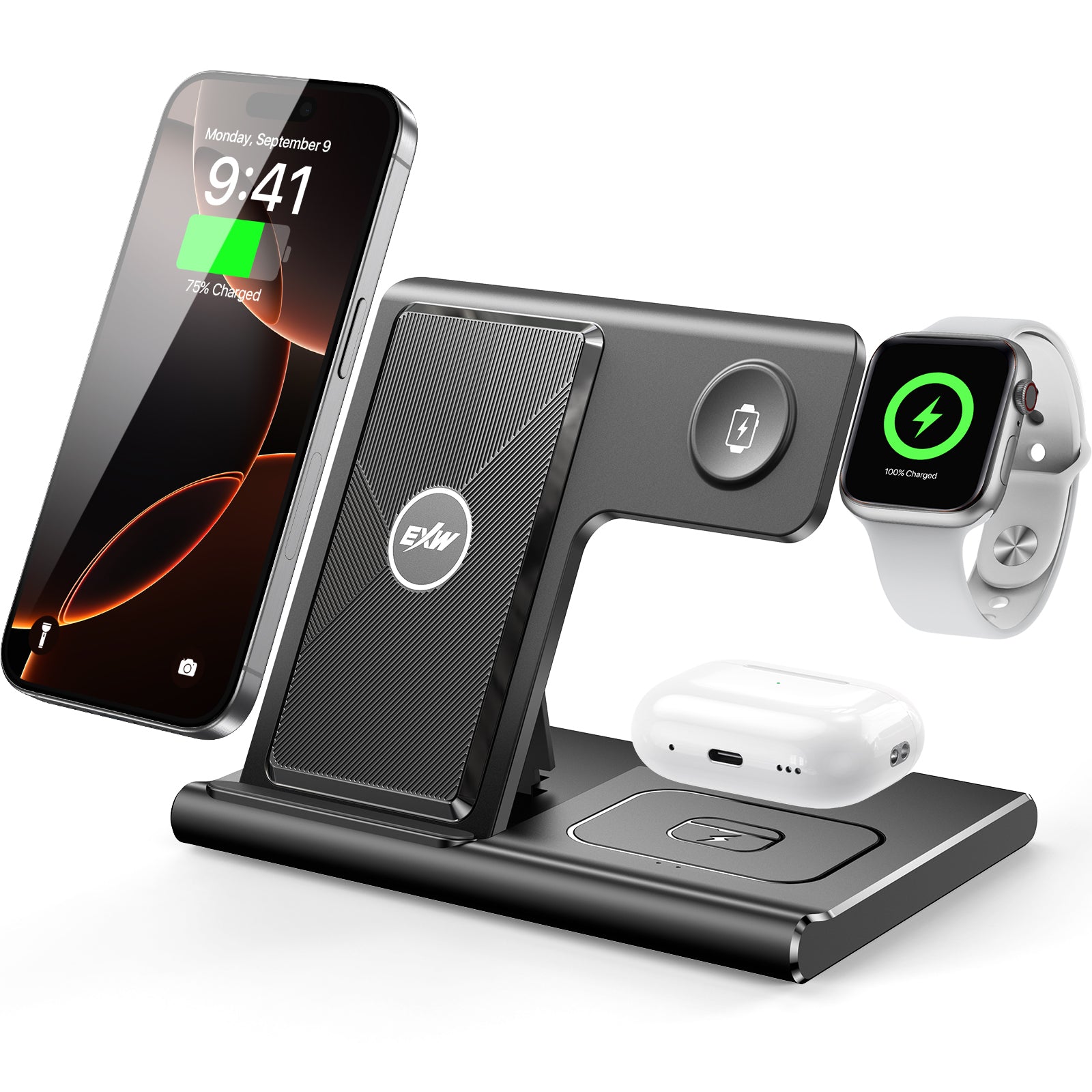 Revolutionary 3-in-1 Wireless Charging Station: Fast 15W Charging for All Your Devices